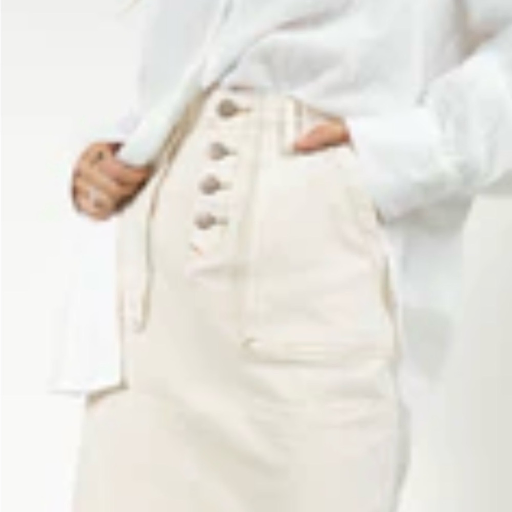 Bohme Shawn Denim Skirt in Ivory